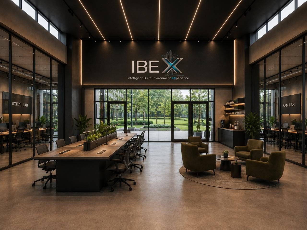 IBEX lobby and collaboration lounge